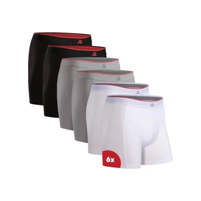 Immagine di DANISH ENDURANCE Boxer Uomo in bambù Ultra Morbido, Mutande Bamboo Comodi, Traspiranti, 6 o 10 Paia, Multicolore (2X Nero, 2X Grigio, Bianco), 4XL