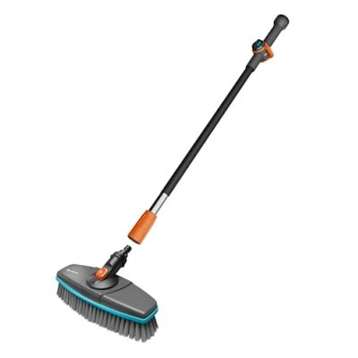 Immagine di Gardena set di pulizia con manico 90 cm S e idrospazzola soft: pratico pulizia, ideale per un’efficace a umido delle superfici più grandi delicate, anelli detergenti (18826 20)