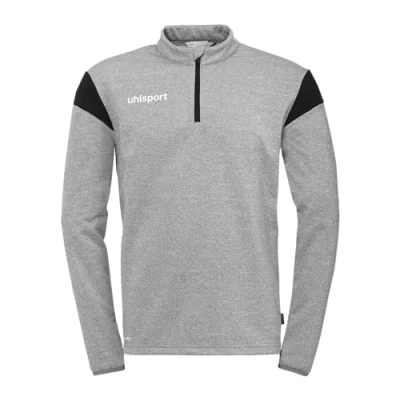 Immagine di uhlsport Squad 27 1/4 Zip Top Pullover Unisex, Dark Grau Melange/Schwarz,