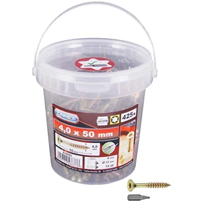Immagine di CONNEX B30082 Viti a benna TX 4,0 x 50 A, 425 pezzi, oro, mm (425 punti)