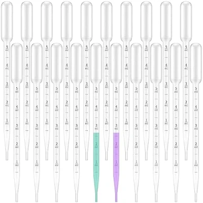 Immagine di 20pcs 5ml Pipette,Pipette contagocce,Pipetta contagocce,Contagocce plastica,Pipetta,Contagocce,Pipette Trasferimento Graduate Trasparenti,per Trasferire Profumo,Olio Essenziale,Laboratorio