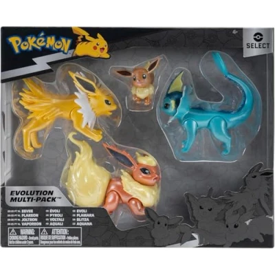 Immagine di Pokémon Select Evolution Multipack (2&quot; Eevee #1, 3&quot; Jolteon, Vaporeon, Flareon)