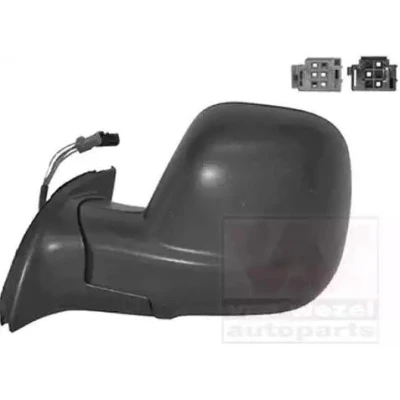 Immagine di Specchio retrovisore esterno Van Wezel 0906807 Sx nero ruvido completo, convesso, per regolazione elettrica specchio, termico mister auto,