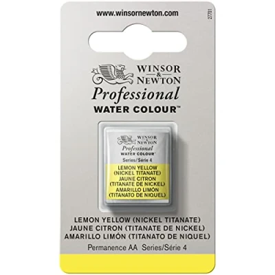 Immagine di Winsor &amp; Newton 8840186 Professional Vernici ad acquerello, vivaci e resistenti alla luce, pigmenti per artisti nella concentrazione più forte, 1/2 GODET Giallo Limone (Nickel Titanato) ROW