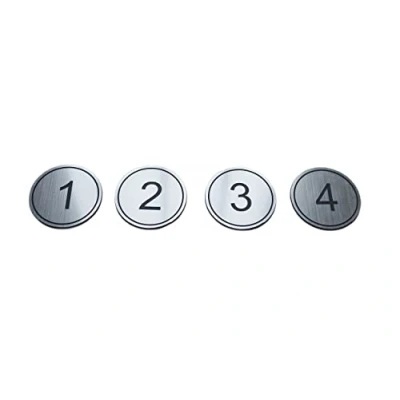 Immagine di NanTun Numeri da tavolo circolari incisi in ABS, 5 cm, 1 a 50, per pub, ristoranti, club, colore argento 50