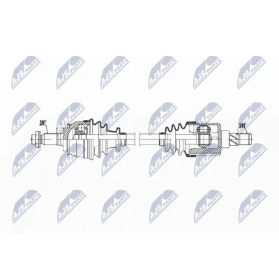 Immagine di NTY NPW BM 020 Albero motore / Semiasse Assale anteriore Sx, Cambio manuale, manuale a 6 marce, Trasmissione automatica