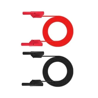 Immagine di Aofan Cavo di prova per banana, multimetro impilabile, 4 mm, test elettrici laboratorio, 1 m (nero e rosso), 2 pezzi