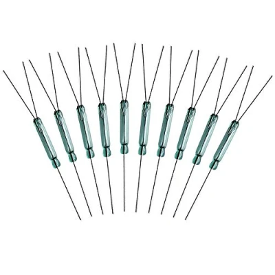 Immagine di Gebildet 10pcs 4W 3 Pin Magnetico Interruttore Reed, Reed Switch Normalmente Aperto N/O N/C SPDT, Relè in Vetro, di Induzione (2.5mm x 14mm)