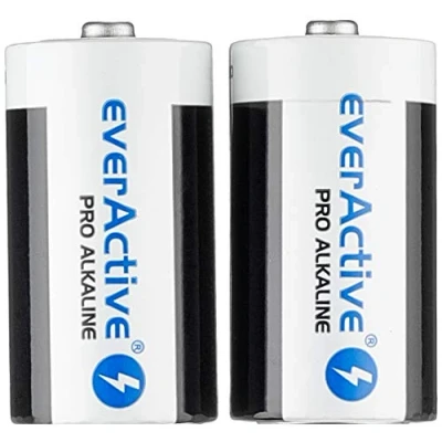 Immagine di everActive Batterie C, confezione da 2 pezzi, Pro alcaline, Baby LR14 R14 1,5 V, massima potenza, durata 10 anni, pezzi 1 blister LR14/C pezzi/1