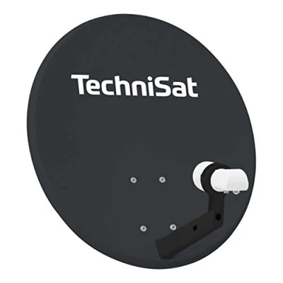 Immagine di TechniSat TECHNITENNE 60 Parabola satellitare per 2 utenti (Impianto digitale da cm, Set completo composto antenna con supporto palo e LNB universale a doppia uscita) Antracite