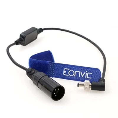 Immagine di Eonvic Cavo di alimentazione da 4 pin XLR maschio a 5,5 x 2,1 mm con chiusura DC 12 V per monitor Atomos Ninja