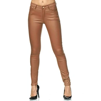Immagine di Elara Pantaloni Donna Similpelle Effetto Push Up Chunkyrayan Marrone E621 3 Brown 50 (5XL)