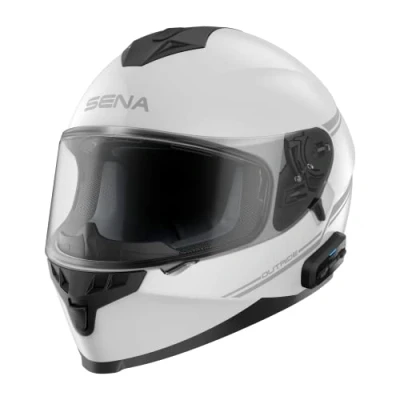 Immagine di Sena OutRide Casco integrale con interfono Bluetooth integrato e connettività smartphone (Bianco, L)
