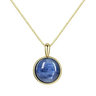 Immagine di COAI Collana con Ciondolo Circolare in Cianite, Pendente da Donna Argento 925 Placcato Oro