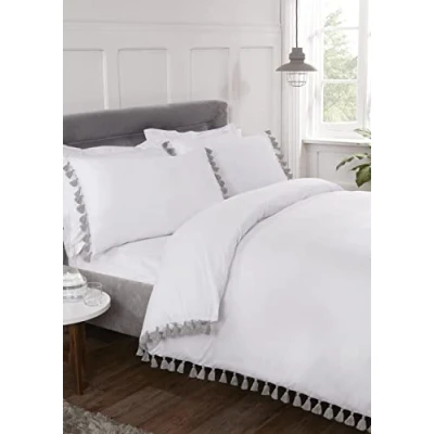 Immagine di Rapport Set copripiumino super king con nappe bianche