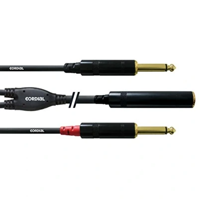 Immagine di Cordial CFY 0,3 KPP Audio Adattatore a Y [1x Presa jack da 6.3 mm 2x Spina mm] 30.00 cm Nero