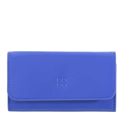 Immagine di DUDU Astuccio Portachiavi in Pelle Colorato con 5 Anelli per Chiavi di Casa Auto, Design Minimal, Bottone Fiordaliso