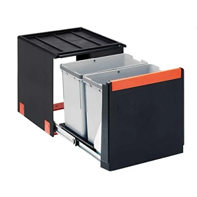 Immagine di FRANKE Kitchen Systems Sorter Cube 40 134.0039.330 Pattumiera a Incasso, con Sistema Estraibile Mano, 34,8 x 33,5 40,7 cm, Colore: Nero