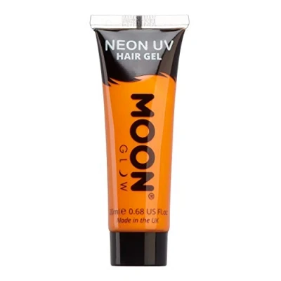Immagine di Moon Glow Gel per capelli UV neon Tintura temporanea lavabile Punta e illumina, Arancio intenso, 20 ml (confezione da 1)