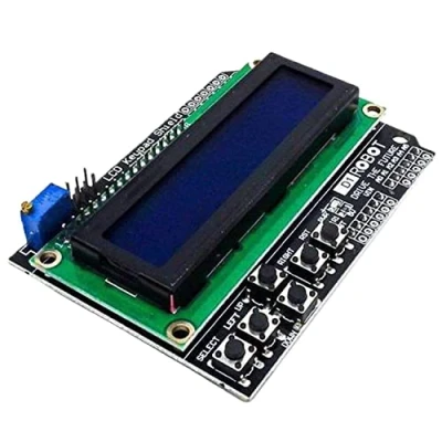 Immagine di AZDelivery HD44780 LCD Keypad Shield 16x2 LCD1602 I2C Modulo Display 2x16 Caratteri (con Sfondo Blu E Bianchi) compatibile con Arduino incluso un Book!