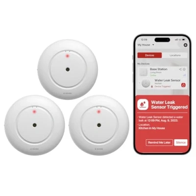 Immagine di X Sense 3 rilevatori d&#039;acqua Wi Fi con batteria, sensore IP66, Fi, un accessorio per il kit SWS54, confezione singola, SWS51, Pack