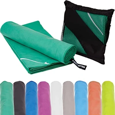 Immagine di 90 x 180 cm asciugamano sportivo in microfibra verde compatto e ad asciugatura rapida asciugamani un perfetto da viaggio, spiaggia