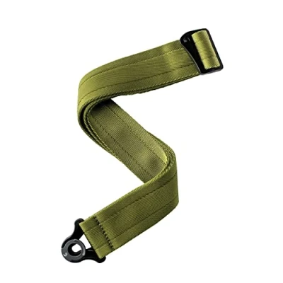 Immagine di D&#039;Addario 50BAL08 Tracolla per chitarra elettrica e acustica, facile da usare, con chiusura automatica, usa i bottoni cinghia esistenti, in nylon, muschio, 89 151 cm