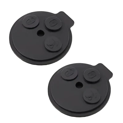 Immagine di eMagTech 2 Pezzi Cuscinetto In Gomma Per Chiave Auto Con 3 Pulsanti Custodia Protettiva Remota Intelligente Sostitutiva Fob Compatibile Mercedes Smart Fortwo 450 451