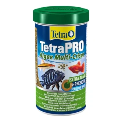 Immagine di Tetra PRO Algae Multi Crisps Mangime Completo con Valori Nutrizionali Eccellenti, Concentrato di Alghe Extra Aumenta La Resistenza dei Pesci, 250 ml, Confezione da 1