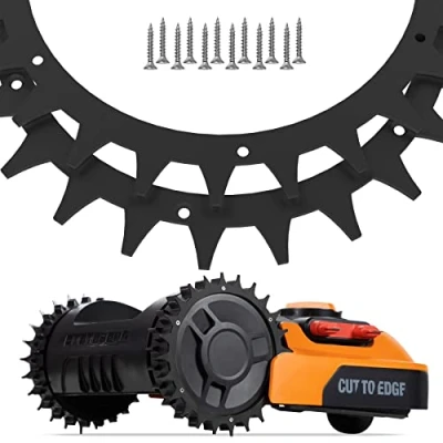 Immagine di Punte per le ruote dei robot tosaerba da giardino Worx Landroid S e M, trazione migliorata, ancora più grip, colore nero (Black)