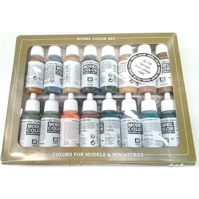 Immagine di Vallejo Model Color Guerra Militare Tedesca Set Pittura Acrilica, 16 x 17 ml, Colori Asortiti