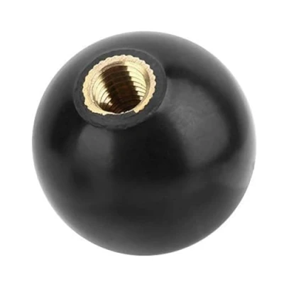 Immagine di Manopola a leva sferica, 5Pcs M10 * 35 Sfera tonda in bachelite Maniglia manuale con foro filettato rame nera per macchine utensili applicabili