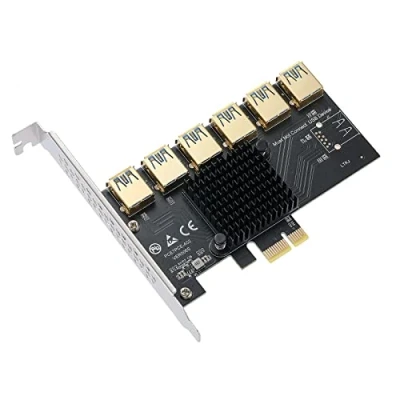 Immagine di MZHOU PCI E da 1 a 6 slot USB Riser Card Maggiore Stabilità Scheda Moltiplicatore Adattatore 3.0 per Bitcoin Mining, Compatibile con Windows Linux Mac