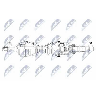 Immagine di NTY NPW CT 057 Albero motore / Semiasse Assale anteriore Dx 889
