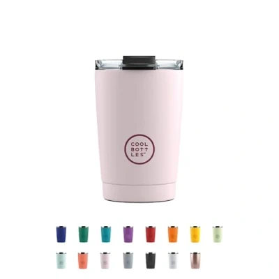 Immagine di Cool Bottles Tumbler Bicchiere Termico in Acciaio Inossidabile 330 ml Pastel Pink Tazza da Caffè Coperchio Ermetico Bevande Fredde 10 ore e Calde 5 Finitura Antimacchia