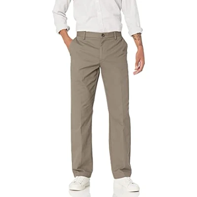 Immagine di Amazon Essentials Pantaloni Chino Classici con Parte Piatta sul Davanti Resistenti alle Pieghe (Disponibili in Taglie Extra Forti) Uomo, Marrone Scuro, 34W / 38L