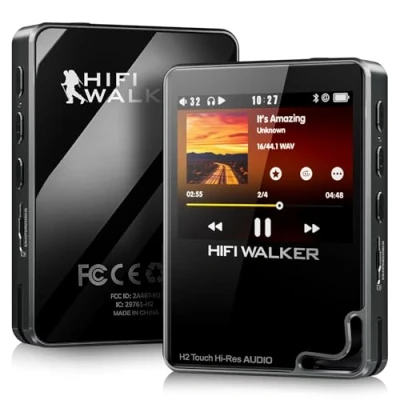 Immagine di HIFI WALKER H2 Touch, Lettore MP3 con Bluetooth, Schermo Tattile da 2,4&quot;, FLAC lossless DSD, Musicale Bluetooth Scheda di Memoria 64 GB, Supporta fino a 512 GB