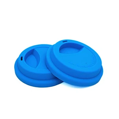 Immagine di NanTun Coperchio per bevande in silicone Coperchi tazze da caffè riutilizzabili 2 pezzi Blu