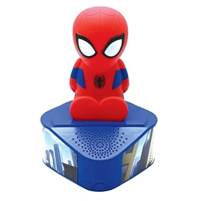 Immagine di Lexibook BTD80SP Altoparlante di Spider Man, Figura Leggera, Bluetooth 5.0, Porta USB Tipo C, Colore Rosso, Blu, Medium