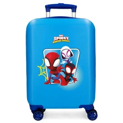 Immagine di Marvel Joumma Spidey Team Up Valigia da cabina Blu 33 x 50 20 cm Rigida ABS Chiusura a combinazione laterale 28,4 L 2 kg 4 ruote doppie bagaglio mano, blu,