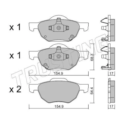 Immagine di TRUSTING 746.0 Kit pastiglie freno con segnalatore acustico usura HONDA: Accord 7 Limousine, Tourer