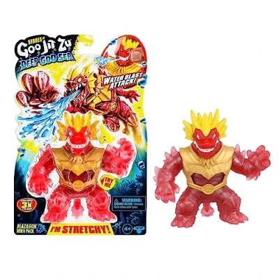 Immagine di Heroes of GOO Jit Zu Deep Sea Pack with Blazagon Super Stretchy and Stretch Action Figure con speciale riempimento di muco e funzione spruzzo d&#039;acqua