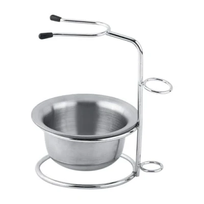 Immagine di supporto per Set da barba 2 in 1, Uomo Kit di strumenti la rasatura uomo, pennello acciaio inossidabile e ciotola tazza sapone