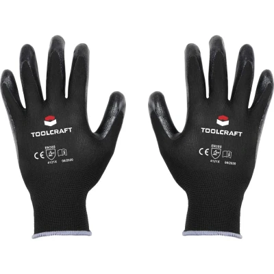 Immagine di TOOLCRAFT TO 5621526 Poliestere, Nitrile Guanto da lavoro Taglia (Guanti): 7 EN 388 CAT II 1 Paio/a