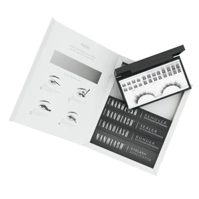 Immagine di Starter kit per extension ciglia a grappolo fai da te Nanolash DIY completo applicare le finte casa, (Nero, DIVINE)