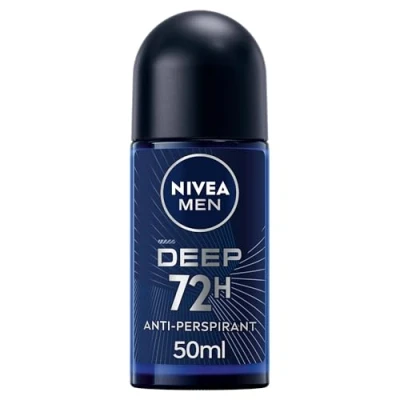 Immagine di NIVEA MEN Deep Deodorante roll on 6 x 50 ml, uomo arricchito con Carbone Attivo per fino a 72h di protezione, antitraspirante dalla profumazione legnosa