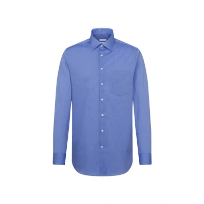 Immagine di Seidensticker Regular Bügelfrei Kent Langarm, Camicia Uomo, Blu (Mittelblau), 41