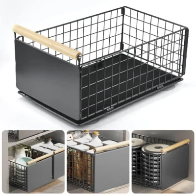 Immagine di YBCCBY Cassetto Scorrevole Estensibile,Ripiani per Cassetti Estraibili,Cassetti Estraibili Mobili Cucina,Cassetto Telescopico con Maniglia,Organizzatore Estraibile Armadio da Cucina