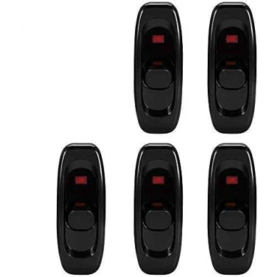 Immagine di Pack 5 Switch per elettrodomestici, AC 250V 10A In linea ON/OFF interruttore a bilanciere Tavolo passante Cavo scrivania con indicatore luminoso LED