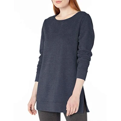 Immagine di Amazon Essentials Felpa a Tunica in Pile con Scollo Aperto Donna, Blu Marino Puntinato, S
